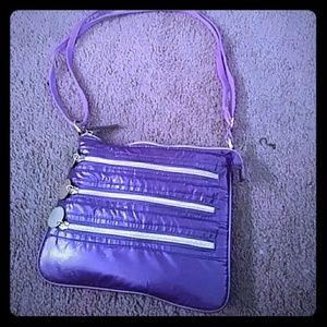 Purple and gold purse